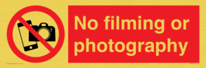 No filming or photography
